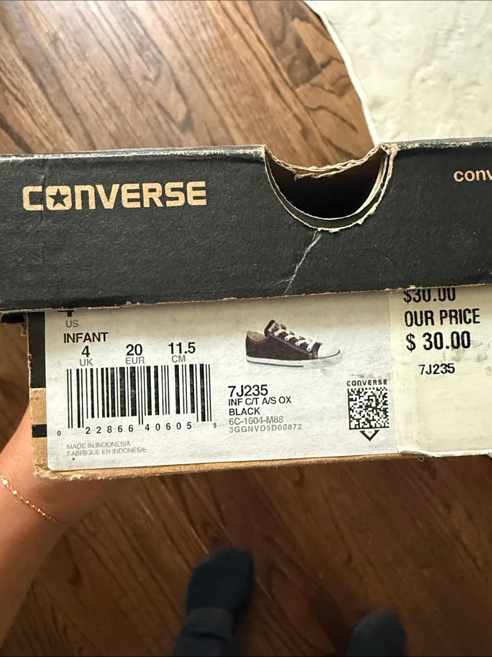 Converse Black and White Kids Canvas Sneakers